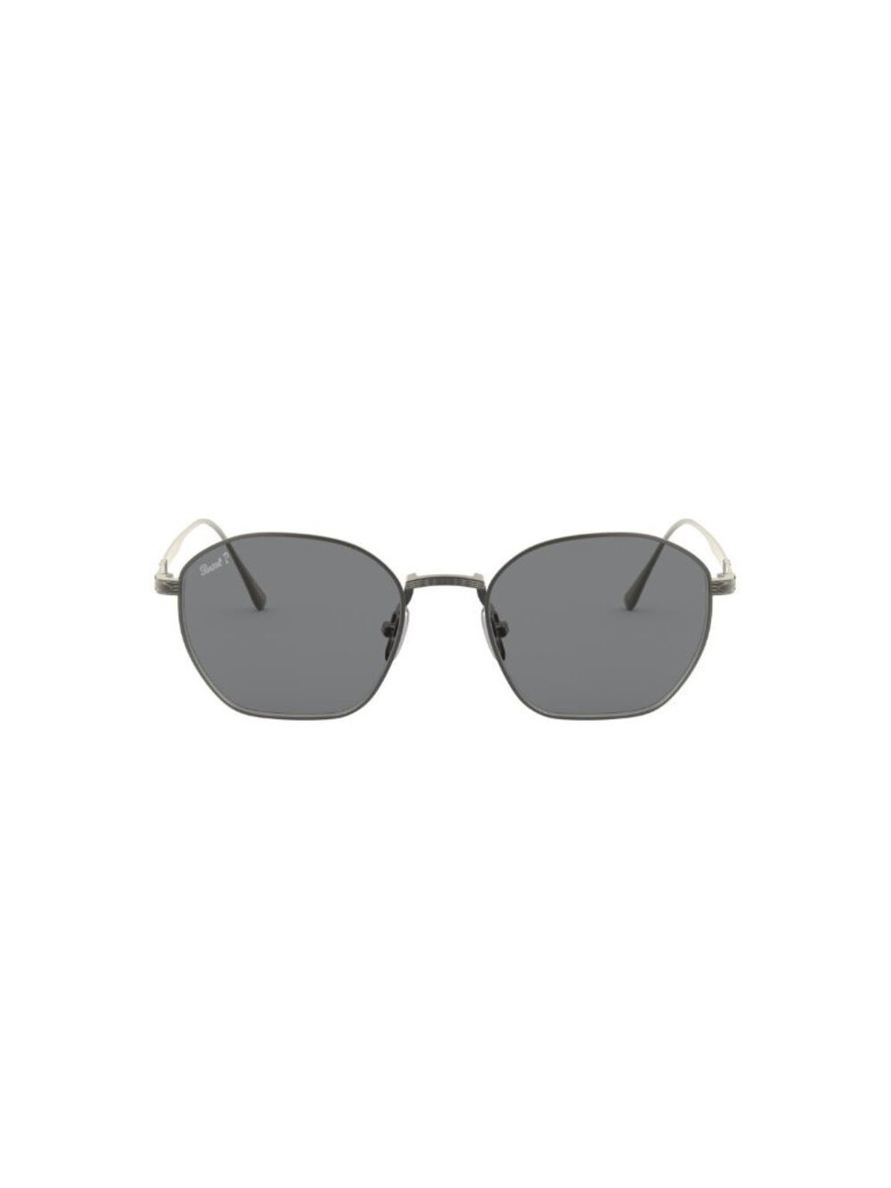 New Persol Unisex Sunglasses Silver Aviator Grey Lens Titanium Frame PO5004ST 50